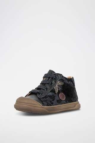 Baskets montantes en cuir - Bleu marine - Du Pareil Au Même
