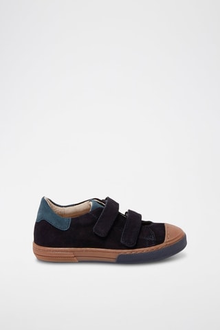 Baskets en croûte de cuir nubuck - Bleu marine