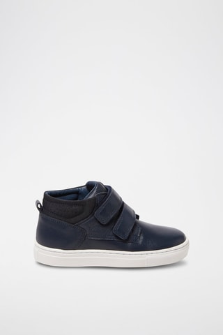 Baskets montantes en cuir - Bleu marine