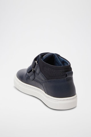 Baskets montantes en cuir - Bleu marine