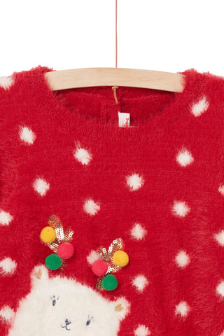 Pull de Noël toucher doux - Rouge - Du Pareil Au Même
