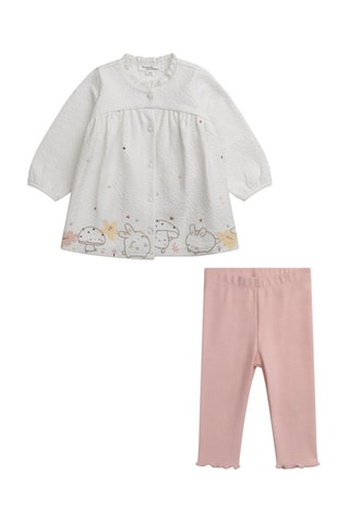 Robe et legging - Blanc et rose poudré - Du Pareil Au Même