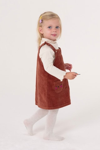 Robe-salopette en velours - Marron