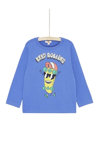 T-shirt à animation skate - Bleu - Du Pareil Au Même