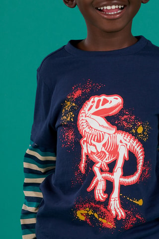 T-shirt trompe-l'œil - Bleu nuit