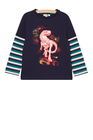 T-shirt trompe-l'œil - Bleu nuit