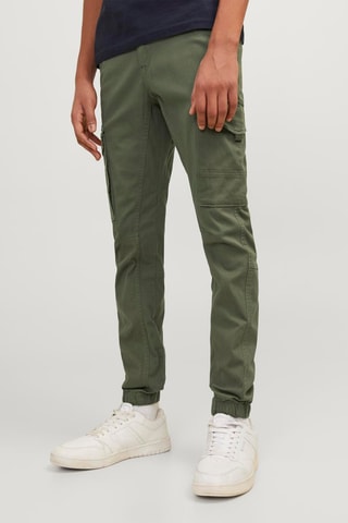 Biologisch Katoenen Cargobroek - Jack&Jones -  Olijfgroen