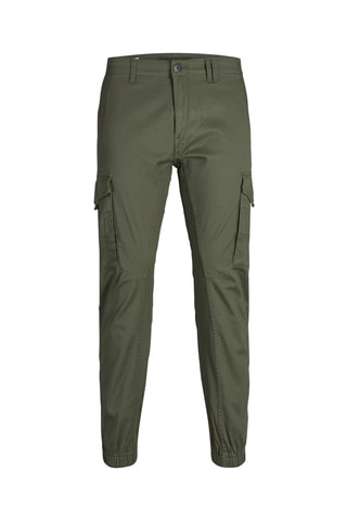 Biologisch Katoenen Cargobroek - Jack&Jones -  Olijfgroen