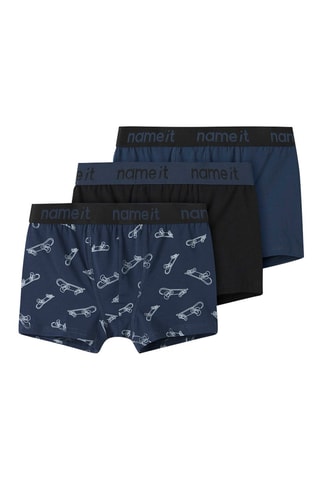 3 Biologisch Katoenen Boxers -  Zwart en Marineblauw