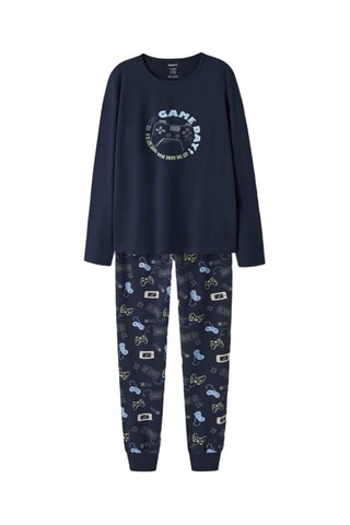 Biologisch Katoenen Pyjama - Marineblauw - Name it