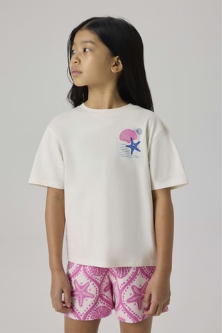 Biologisch Katoenen T-shirt Regular Fit -  Ecru