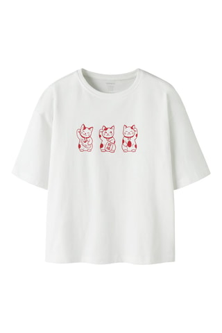 Biologisch Katoenen T-shirt Relaxed Fit -  Wit