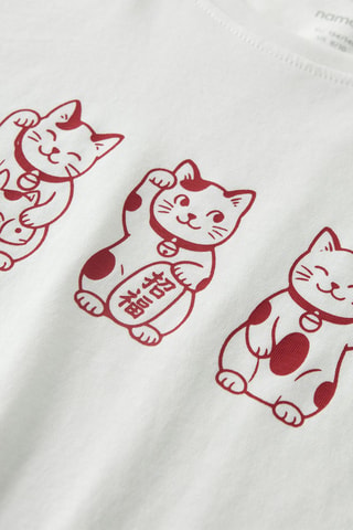 Biologisch Katoenen T-shirt Relaxed Fit -  Wit