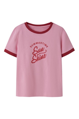 Biologisch Katoenen T-shirt Regular Fit -  Roze