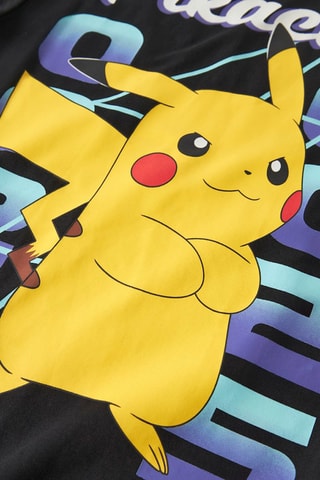 T-shirt Regular Fit Pikachu Pokémon -  Zwart