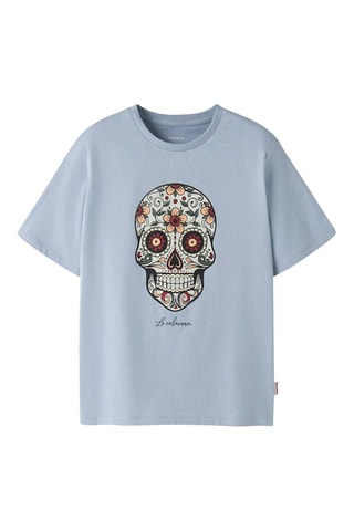Biologisch Katoenen T-shirt Regular Fit -  Lichtblauw
