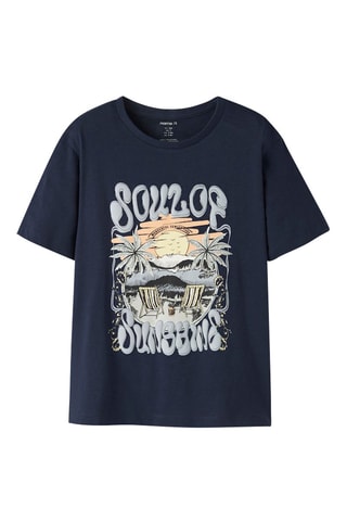 Biologisch Katoenen T-shirt Regular Fit -  Marineblauw
