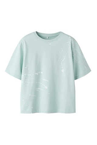 Biologisch Katoenen T-shirt Relaxed Fit - Name It -  Zeegroen