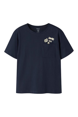 Biologisch Katoenen T-shirt Regular Fit - Name It -  Marineblauw