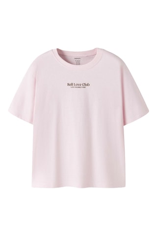 Biologisch Katoenen T-shirt Relaxed Fit -  Roze