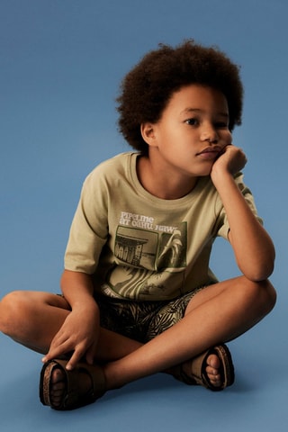 Biologisch Katoenen T-shirt Regular Fit -  Kaki