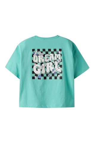 Biologisch Katoenen T-shirt Loose Fit -  Turquoise