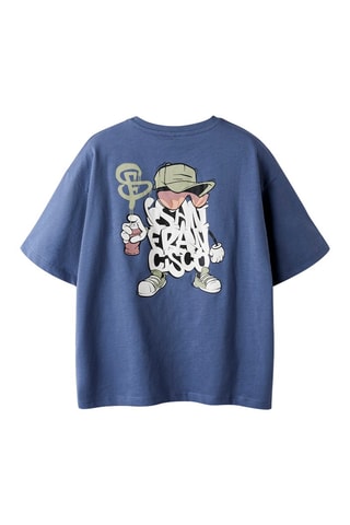 Biologisch Katoenen T-shirt Relaxed Fit -  Indigoblauw