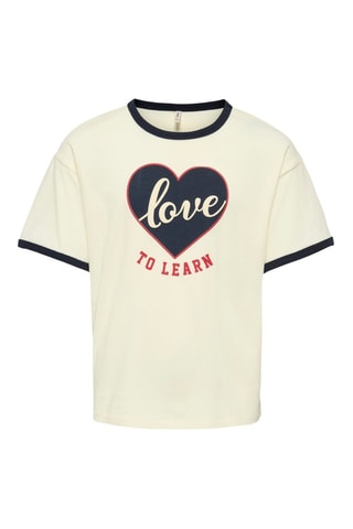 Biologisch Katoenen T-shirt - Ecru - Kids Only Girl