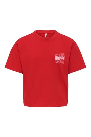 Biologisch Katoenen T-shirt - Rood - Kids Only Girl