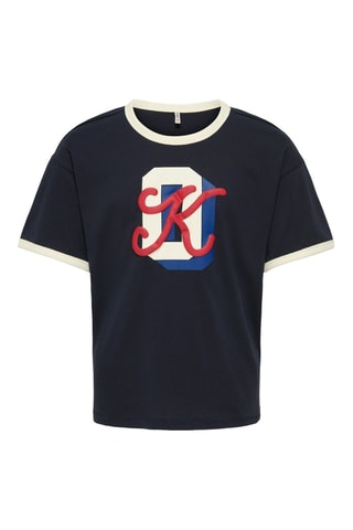 Biologisch Katoenen T-shirt - Nachtblauw - Kids Only Girl