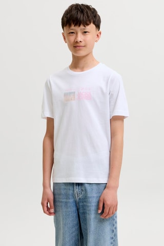 Biologisch Katoenen T-shirt Regular Fit - Jack&Jones -  Wit