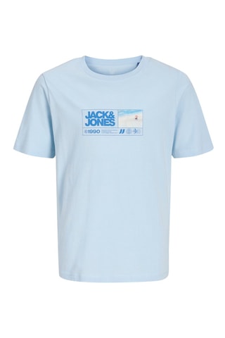 Biologisch Katoenen T-shirt Regular Fit - Jack&Jones -  Hemelsblauw