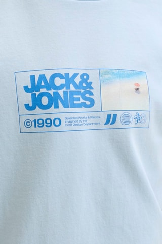 Biologisch Katoenen T-shirt Regular Fit - Jack&Jones -  Hemelsblauw
