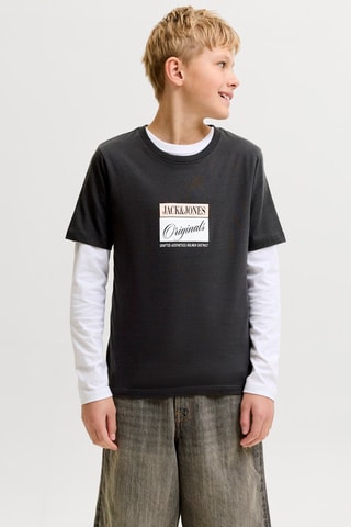 Biologisch Katoenen T-shirt Regular Fit - Jack&Jones -  Zwart