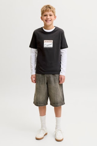 Biologisch Katoenen T-shirt Regular Fit - Jack&Jones -  Zwart