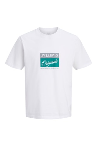 Biologisch Katoenen T-shirt Regular Fit - Jack&Jones -  Wit
