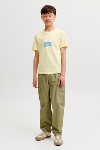 Biologisch Katoenen T-shirt Regular Fit - Jack&Jones -  Geel
