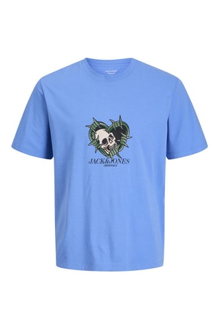 Biologisch Katoenen T-shirt Regular Fit -  Hemelsblauw