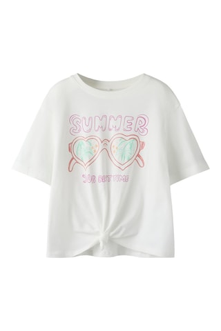 Geknoopt Biokatoenen T-shirt - Wit - Name It