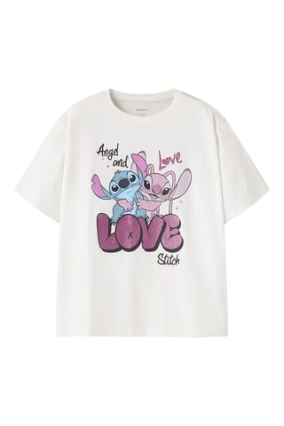 T-shirt Stitch en Angel Lilo en Stitch Disney - Wit - Name It