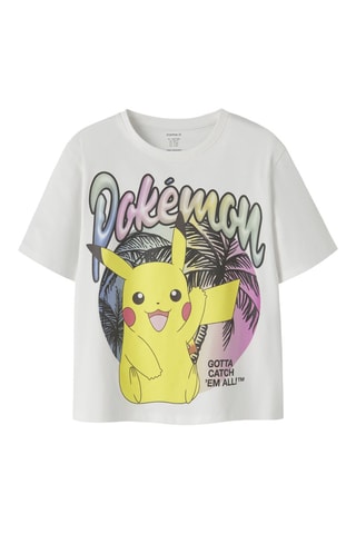 Biologisch Katoenen T-shirt Pikachu Pokémon - Wit - Name It