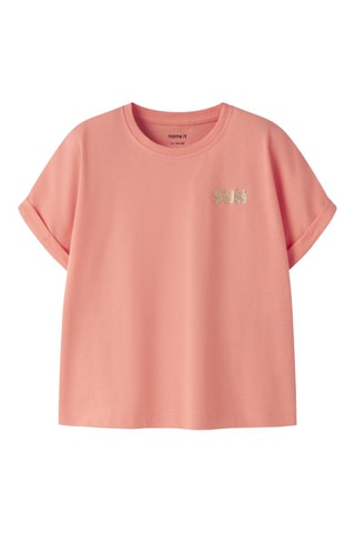Biologisch Katoenen T-shirt - Koraalrood - Name It