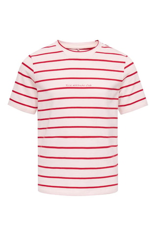 Biologisch Katoenen T-shirt Regular Fit -  Wit en Rood