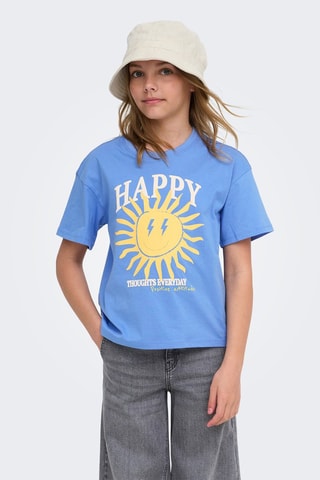 Biologisch Katoenen T-shirt Loose Fit -  Kobaltblauw