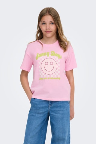 Biologisch Katoenen T-shirt Loose Fit -  Roze