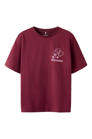 Biologisch Katoenen T-shirt - Bordeauxrood - Name it
