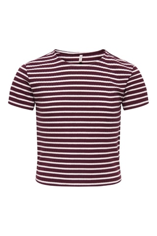 T-shirt - Bordeauxrood en Wit - Kids Only