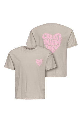Biologisch Katoenen T-shirt - Taupe - Kids Only