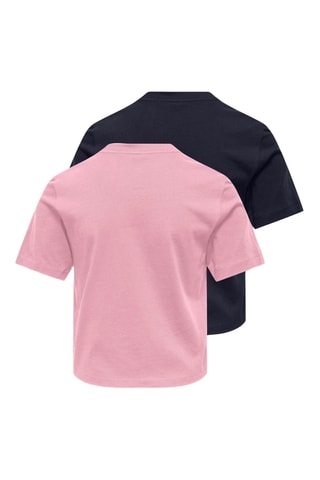 2 Biologisch Katoenen T-shirts - Donkerblauw en Roze - Kids Only