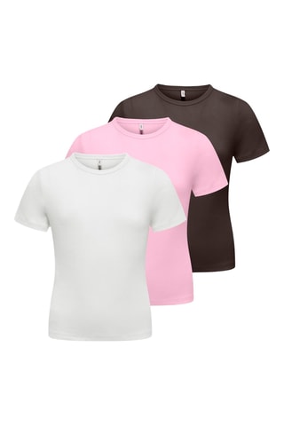 3 T-shirts - Roze en Wit - Kids Only